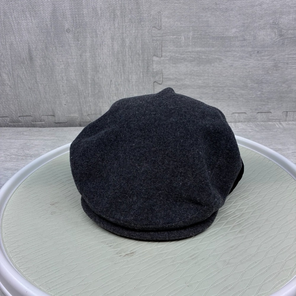 Pendleton Flat Cap Hat Gray Ear Flap 100% Virgin‎ Wool Ivy XL Made in USA